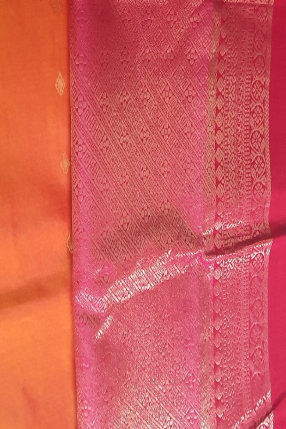Orange Saree Pure Silk Saree Kanjiwaram Sari