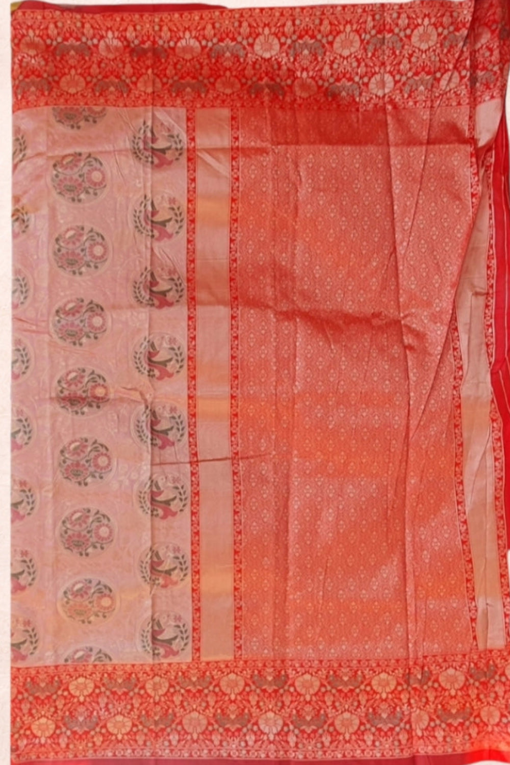 Powdered_Peach_Soft_MonoSilk Saree