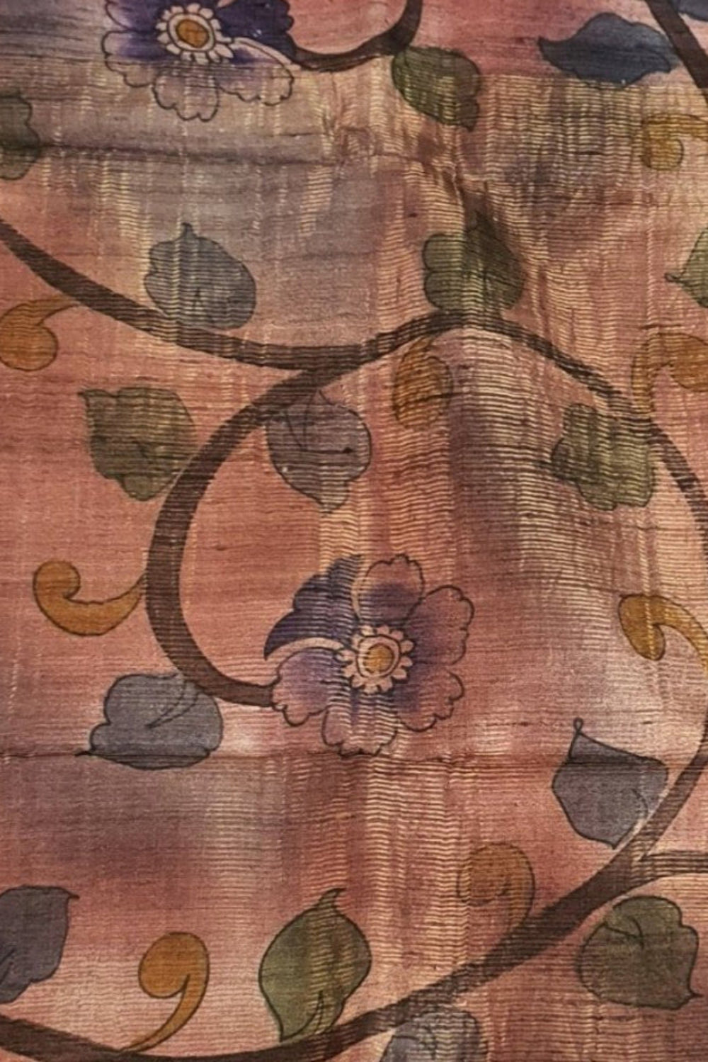 Pink Pure Kosa Silk Saree handloom with Kalamkari hand painting perfect for wedding, party, house warming, birthday, ceremony