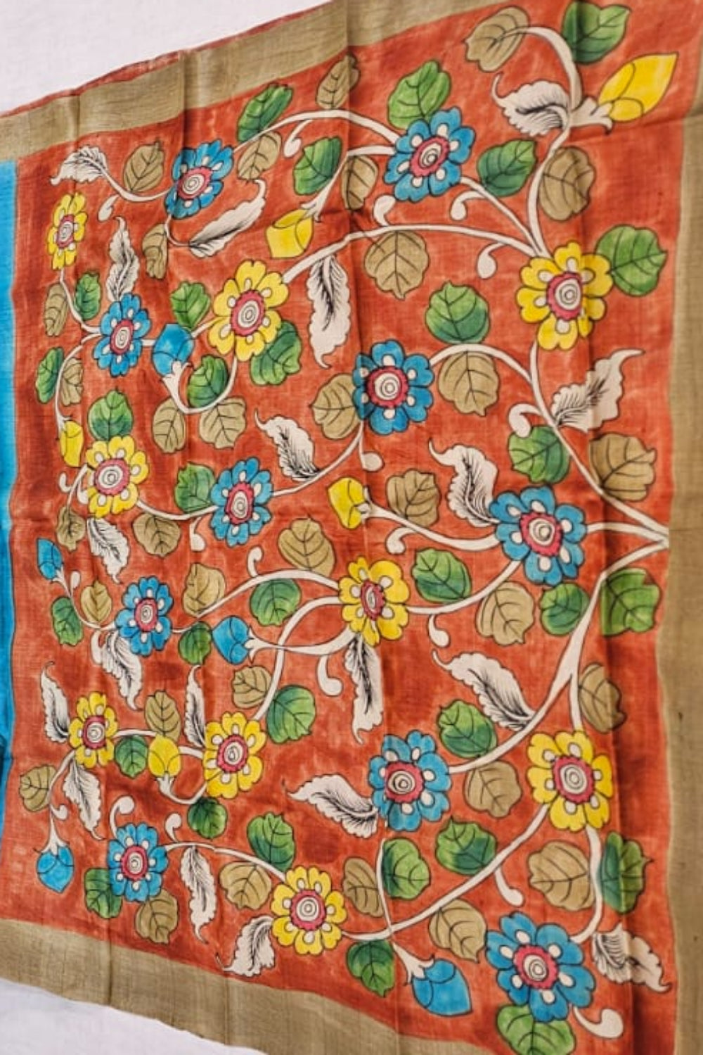 Koonjitha_Pure_Tussar_Handloom_Saree_with_Hand_Pen_Kalamkari_Pallu