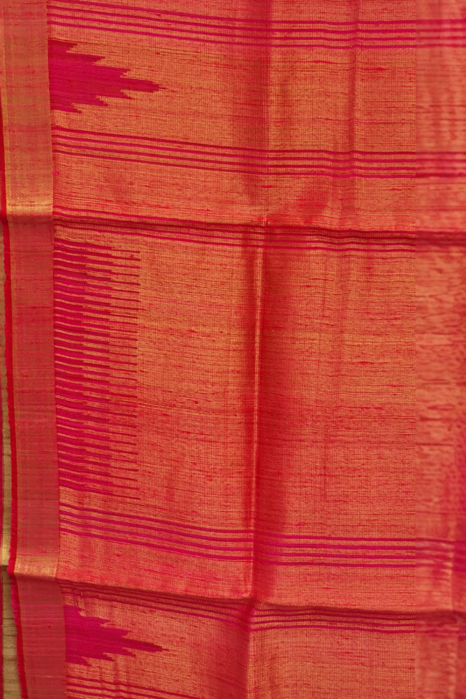 Pink pure tussar silk saree party wear occasion wear