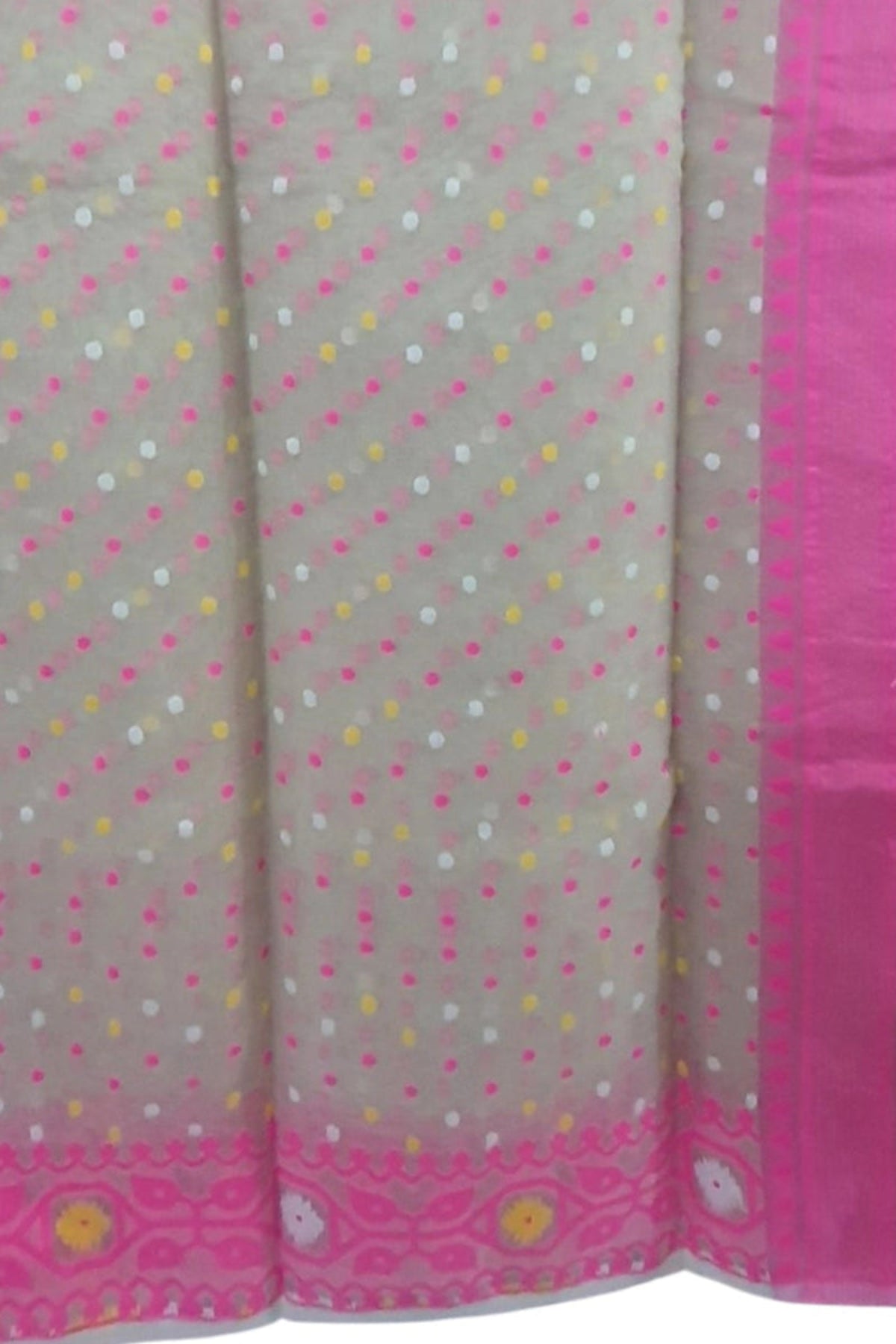 e neon pink jamdani saree
