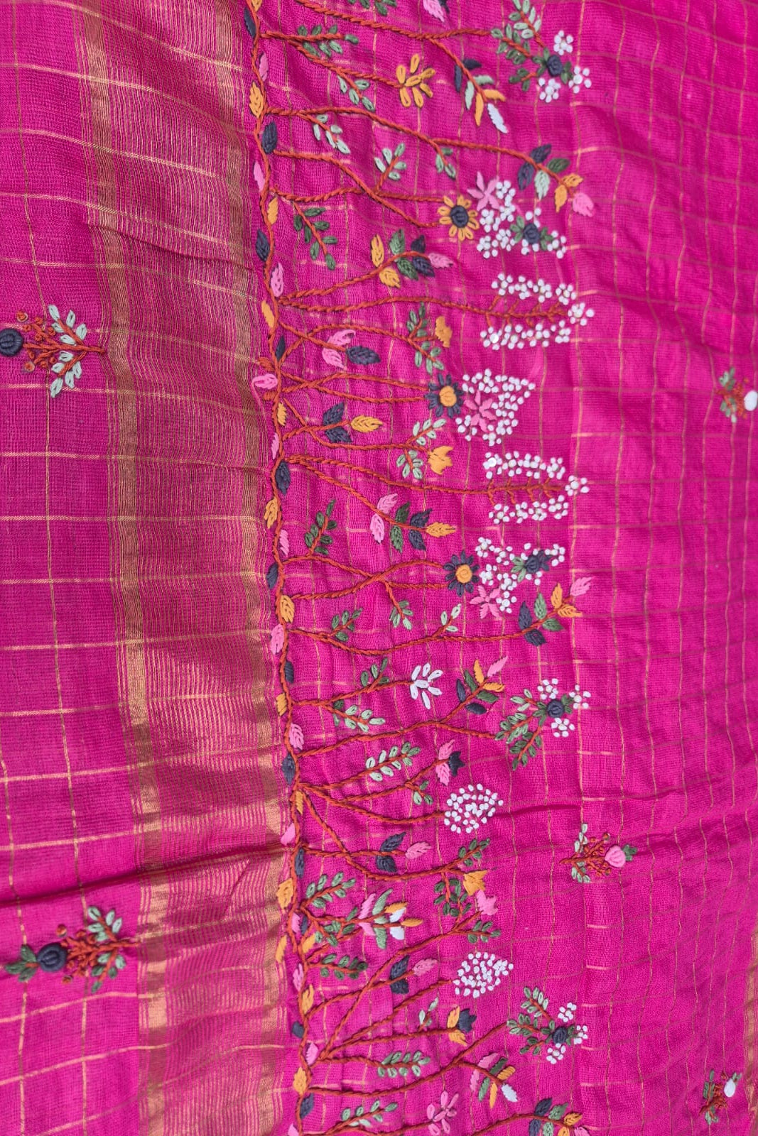Black Bhagalpuri Soft Silk Saree with Bullion Knot