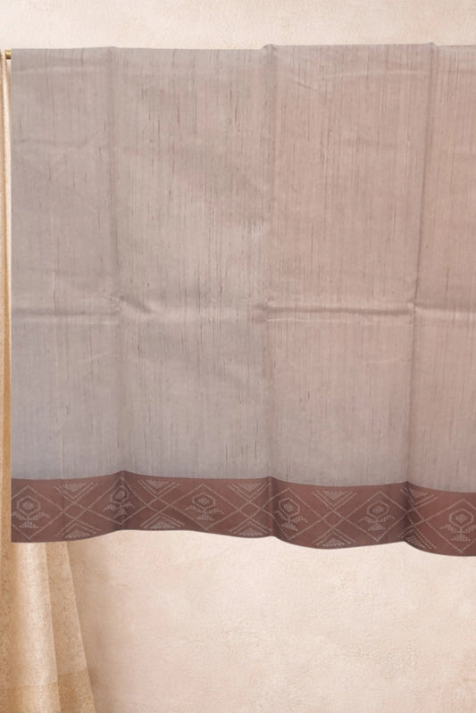 Slate Grey Sari Pure Linen Saree