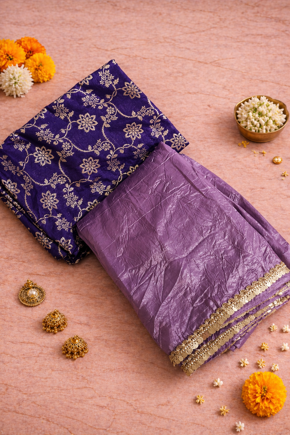 Purple Tissue saree