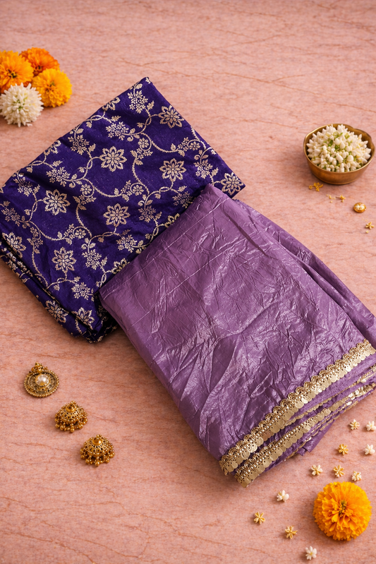 Purple Tissue saree