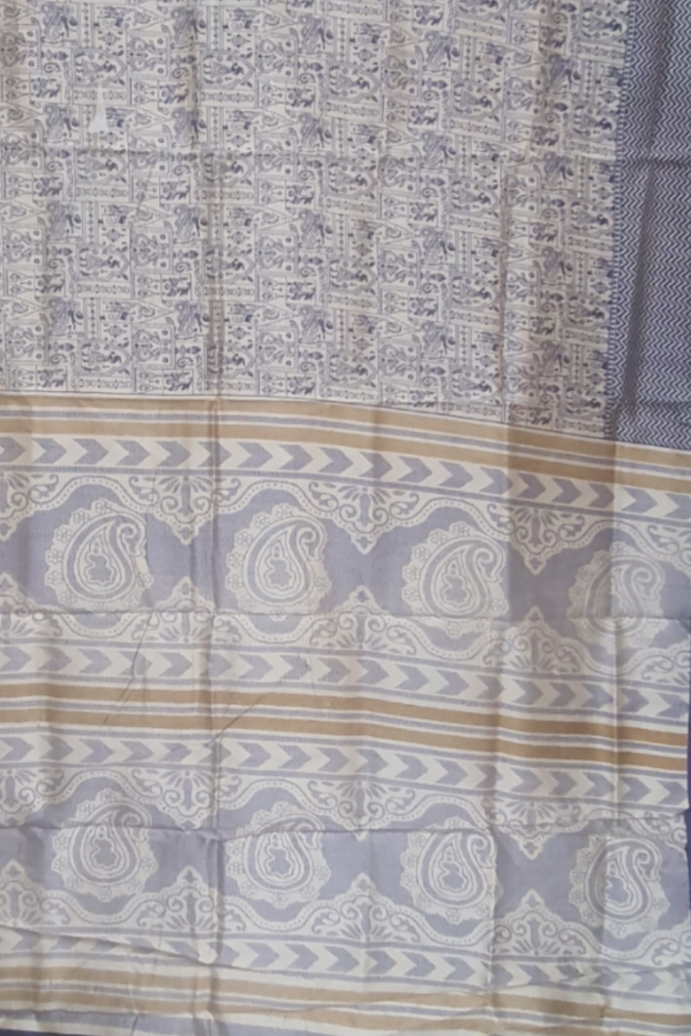 blue semi tussar saree