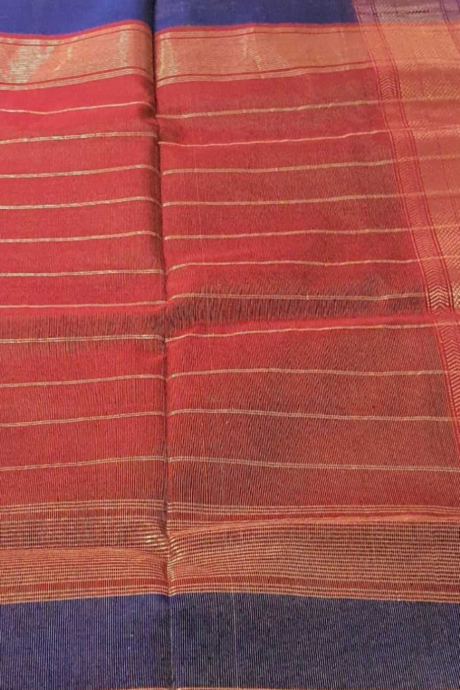 Violet Blue Sari Pure Cotton Silk Saree Pure Maheshwari Saree