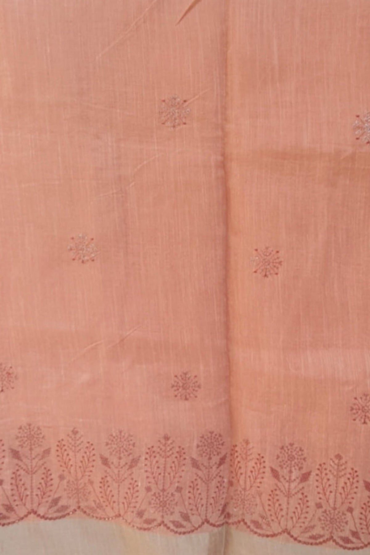 Light Blush Pink Linen saree comfortable easy to carry light weight