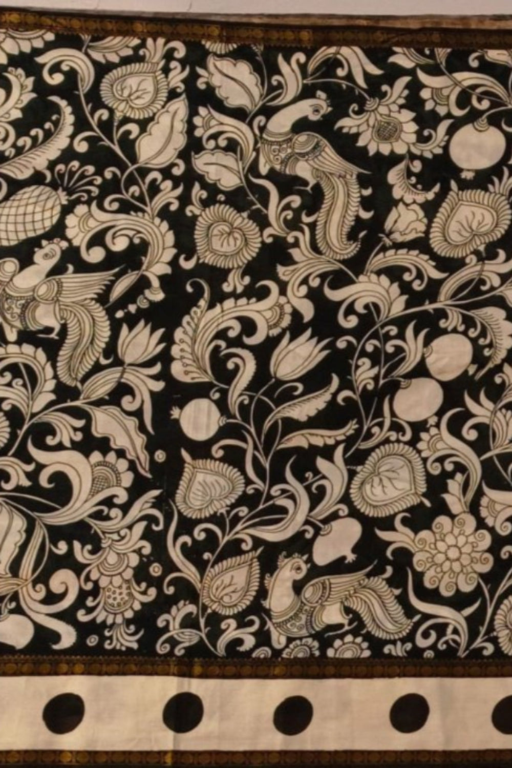 Pen hand painted kalamkari saree pure silk wedding party office party 