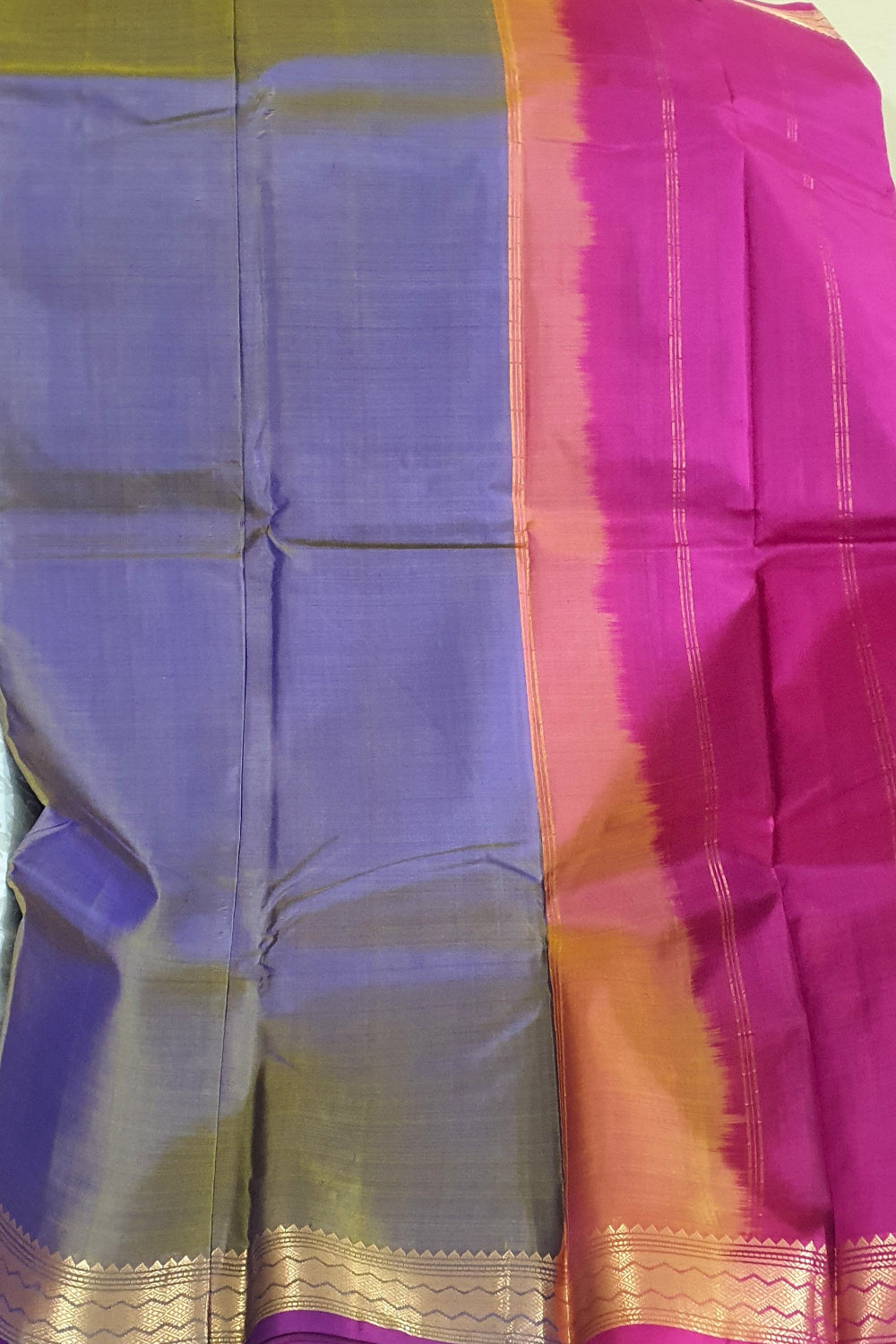 Dual tone kanjiwaram saree