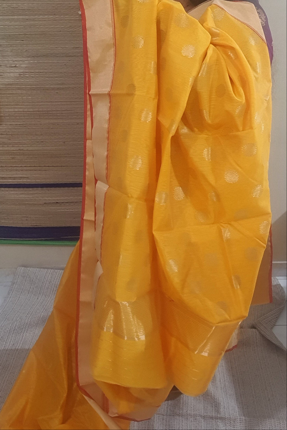 Haldi Yellow pure handloom chanderi