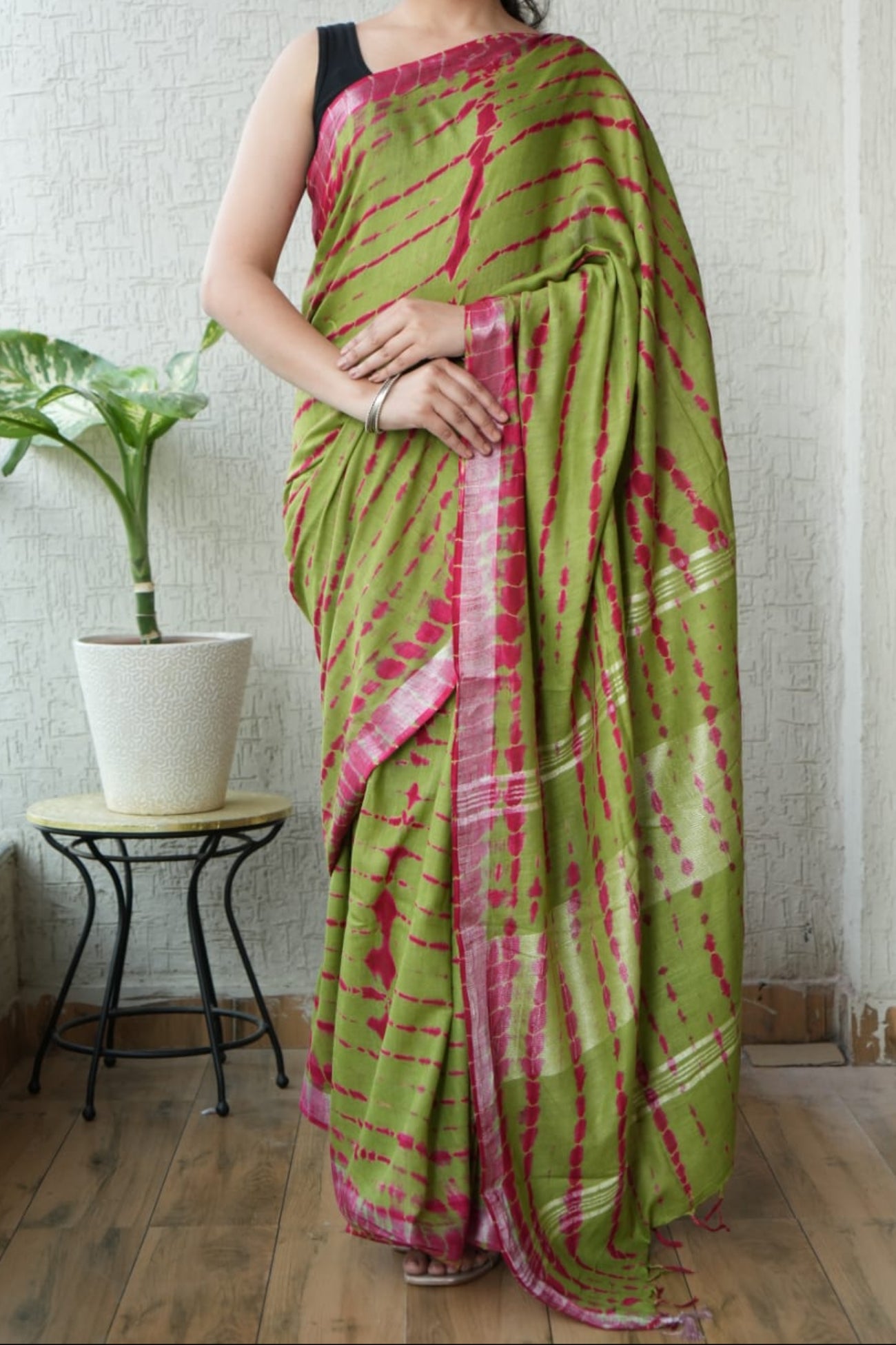 cotton linen saree