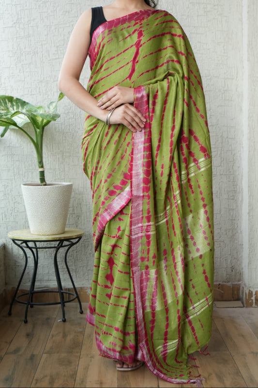 cotton linen saree