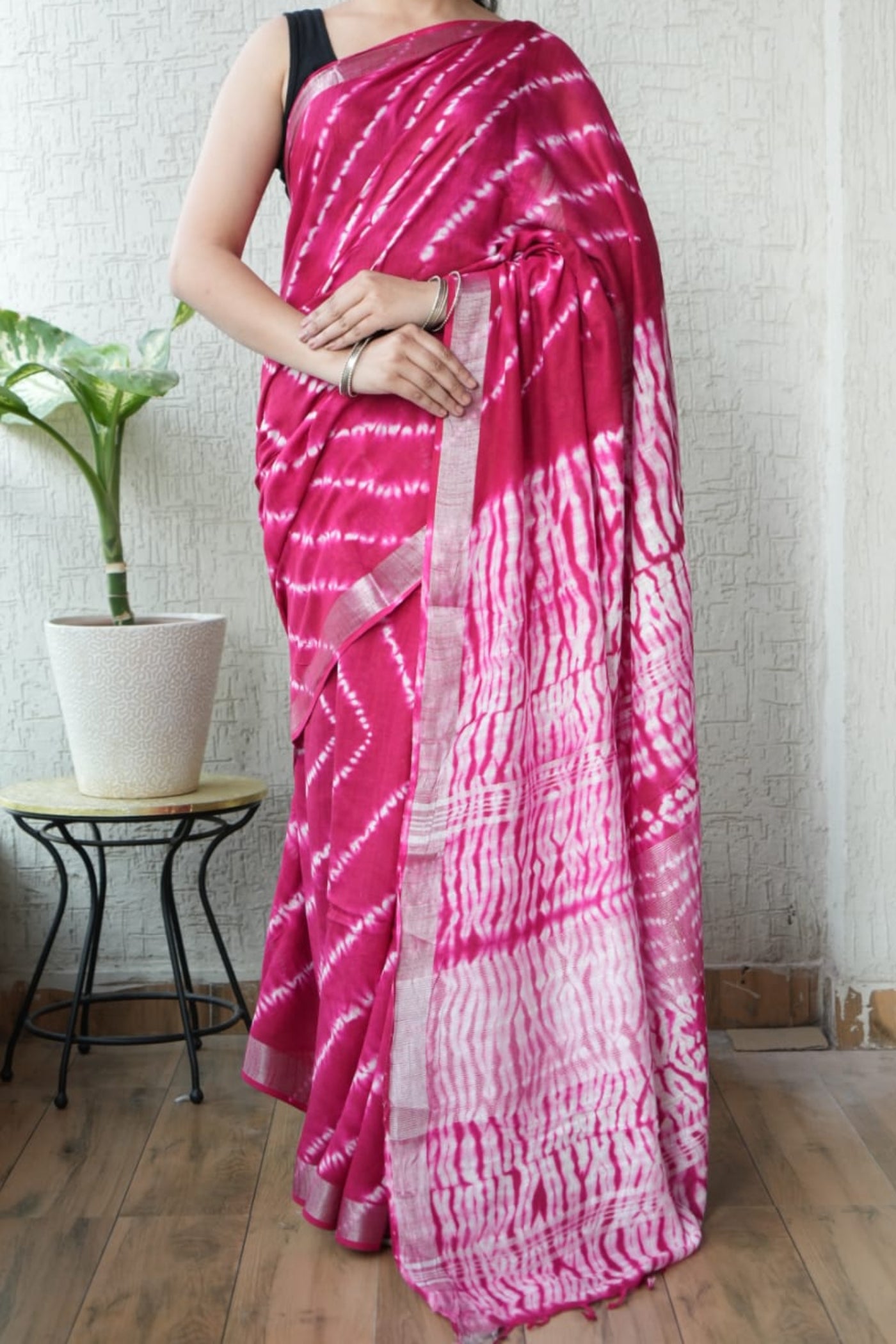 cotton linen saree