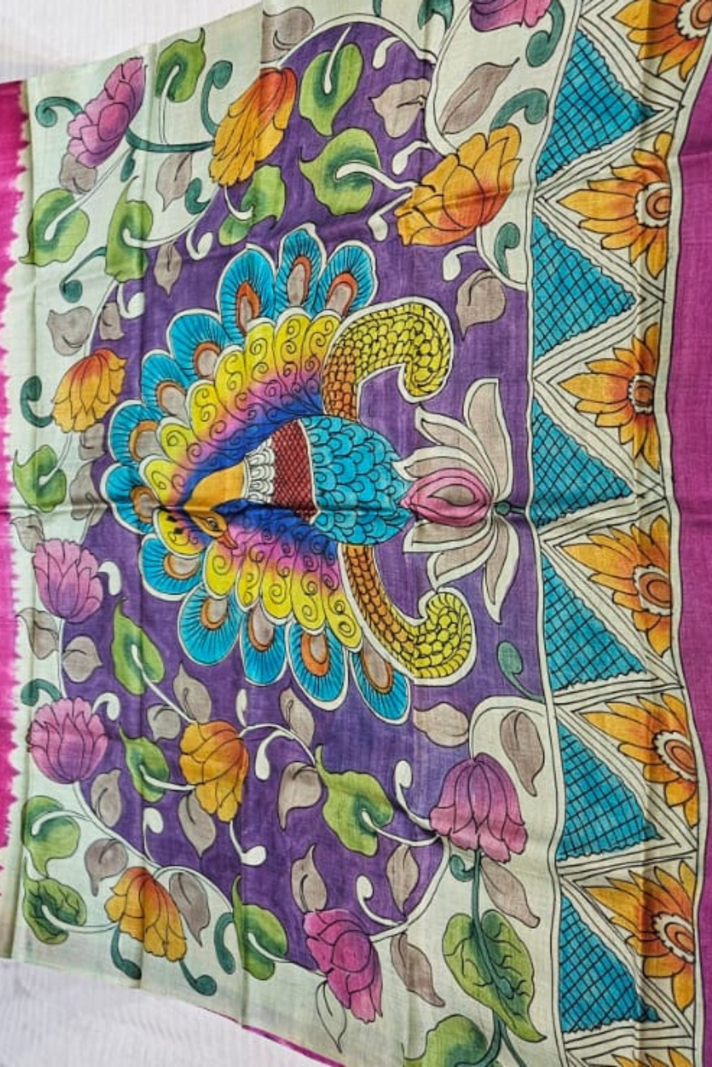 fusion_saree_of_shibori_kalamkari
