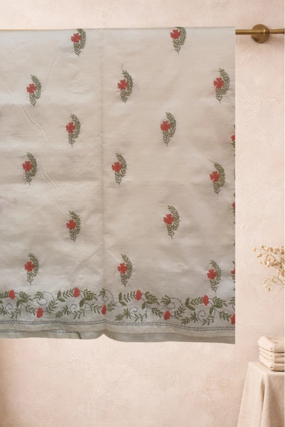 kantha stitch saree 