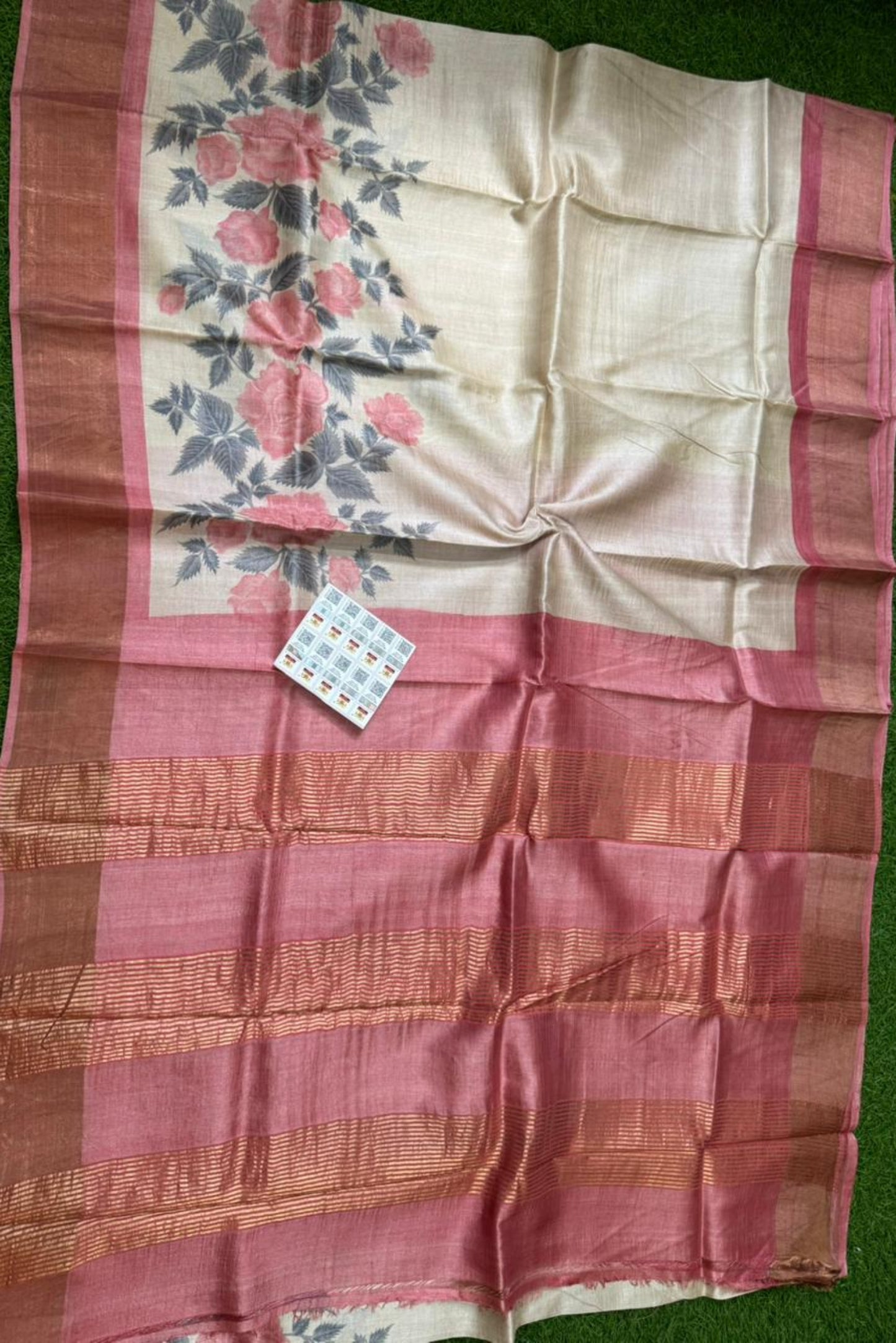 light pink pure handloom tussar saree