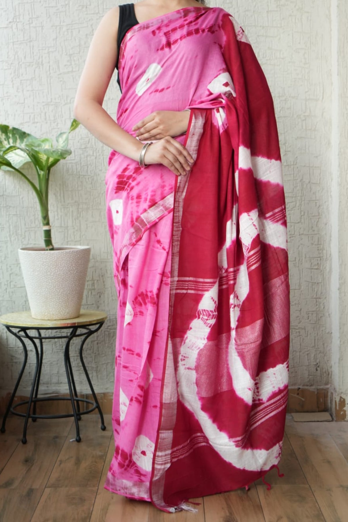 Cotton linen saree