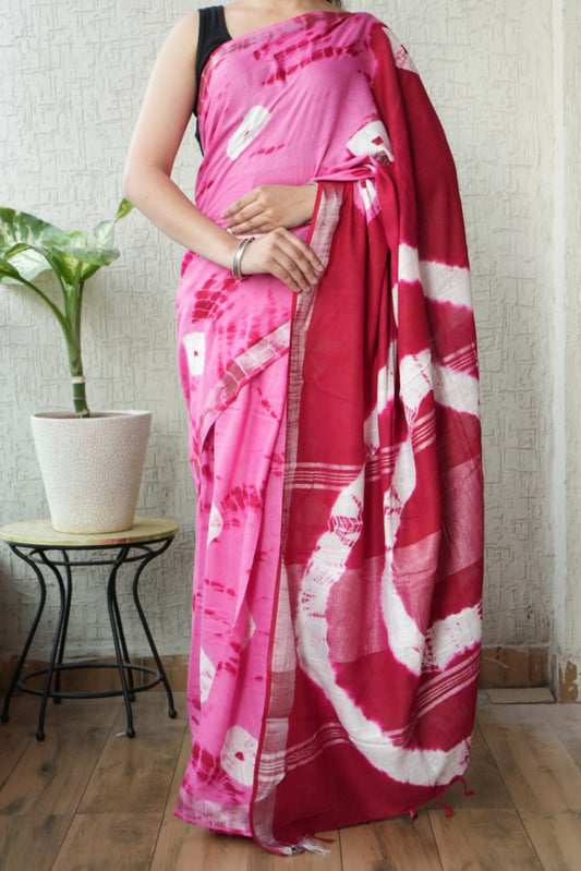 Cotton linen saree