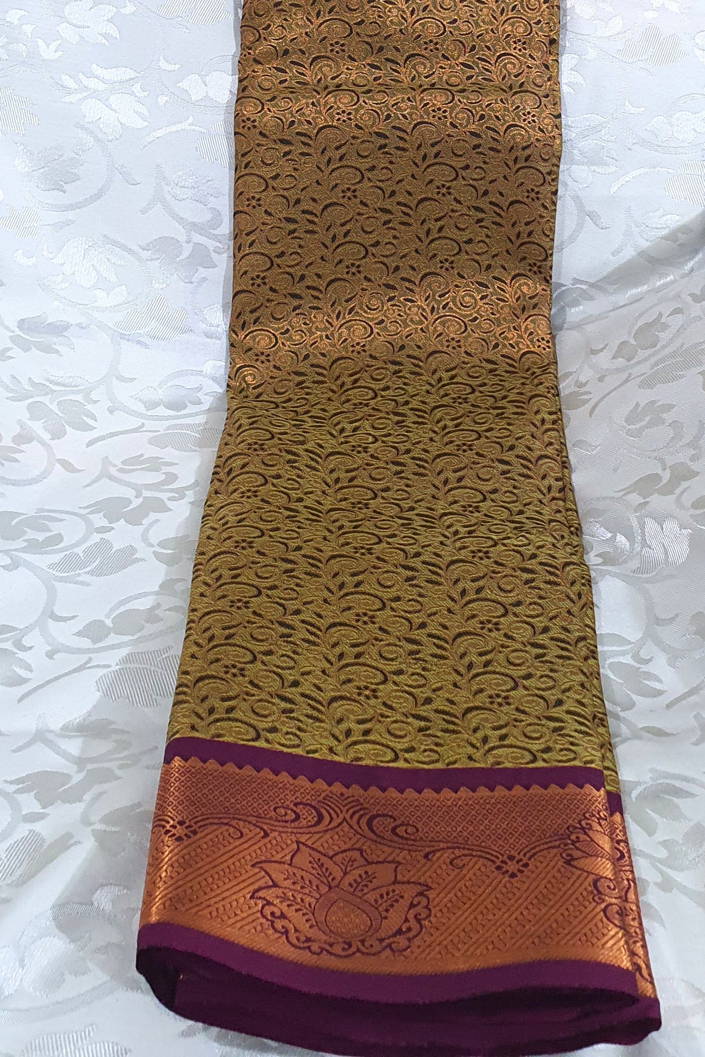 Koonjitha mustard weaved kanjiwaram