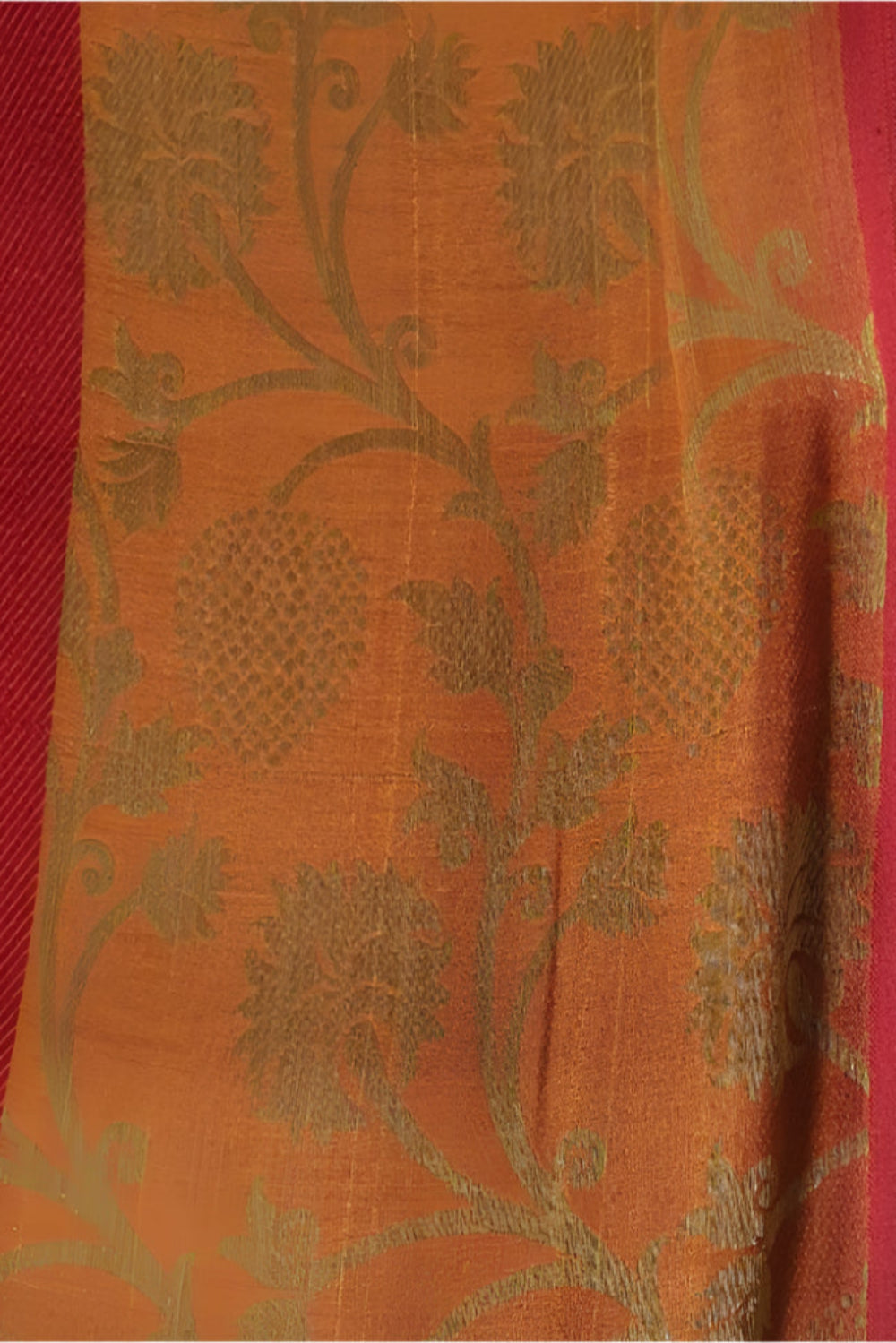 Medium Orange Cotton Saree Gadwal cotton sari