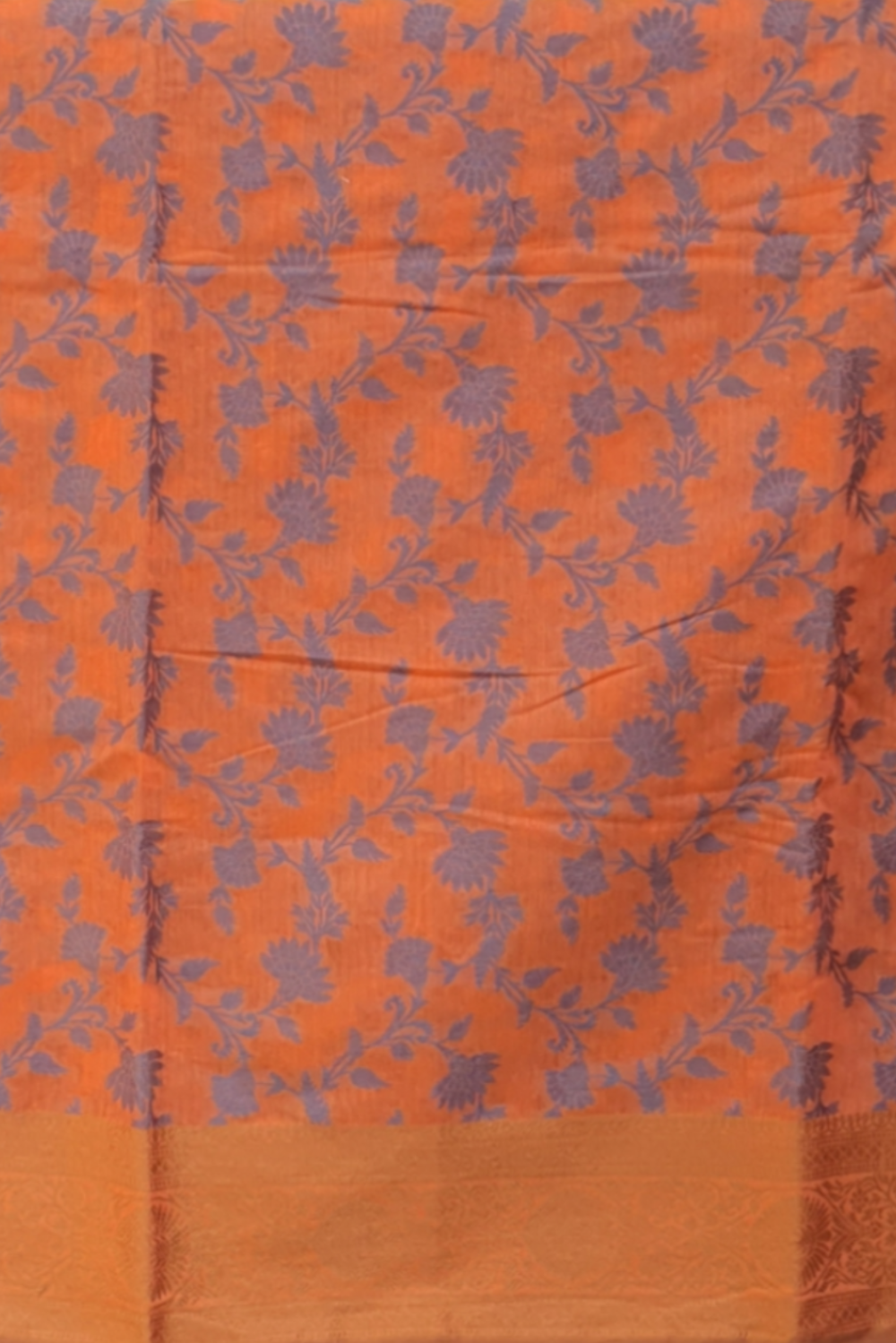 orange weaved saree
