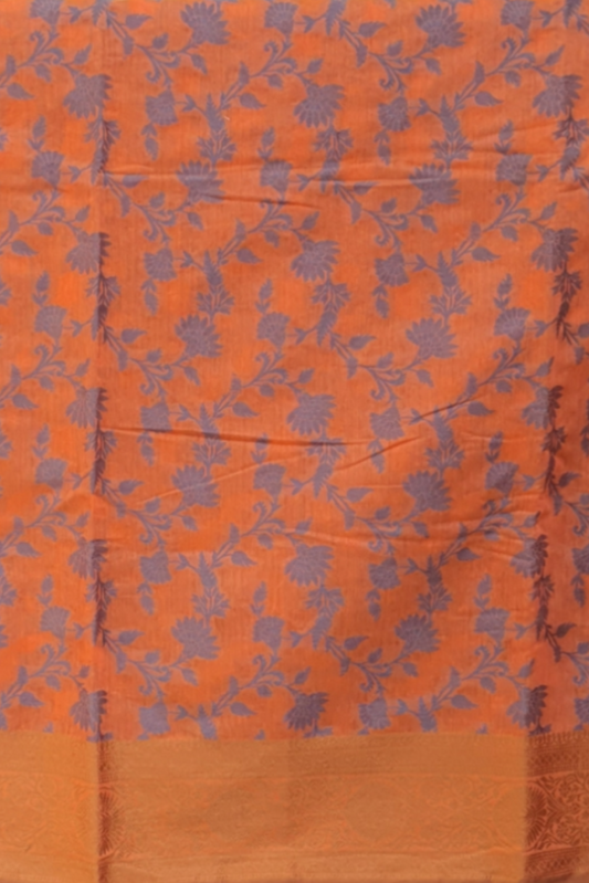 orange weaved saree