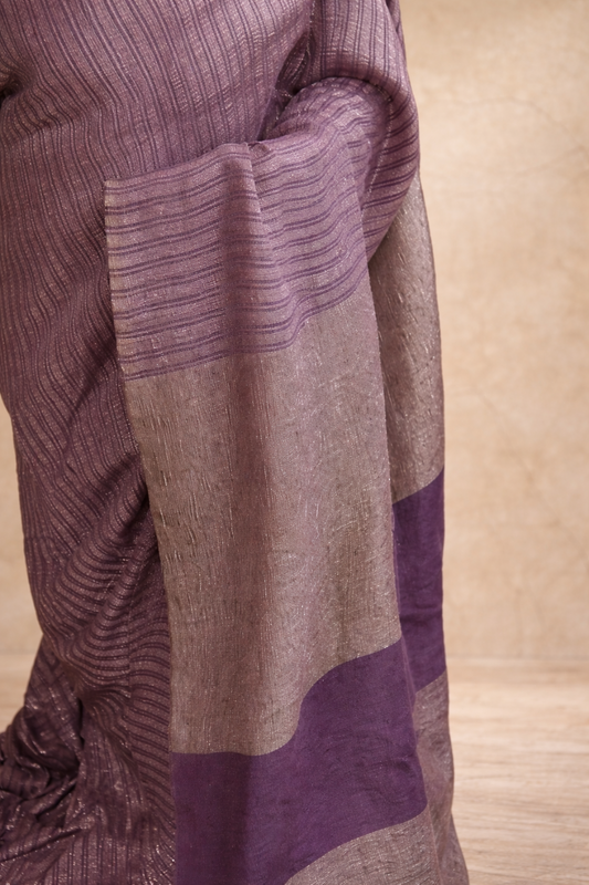 Lavender pure tissue banaarasi saree