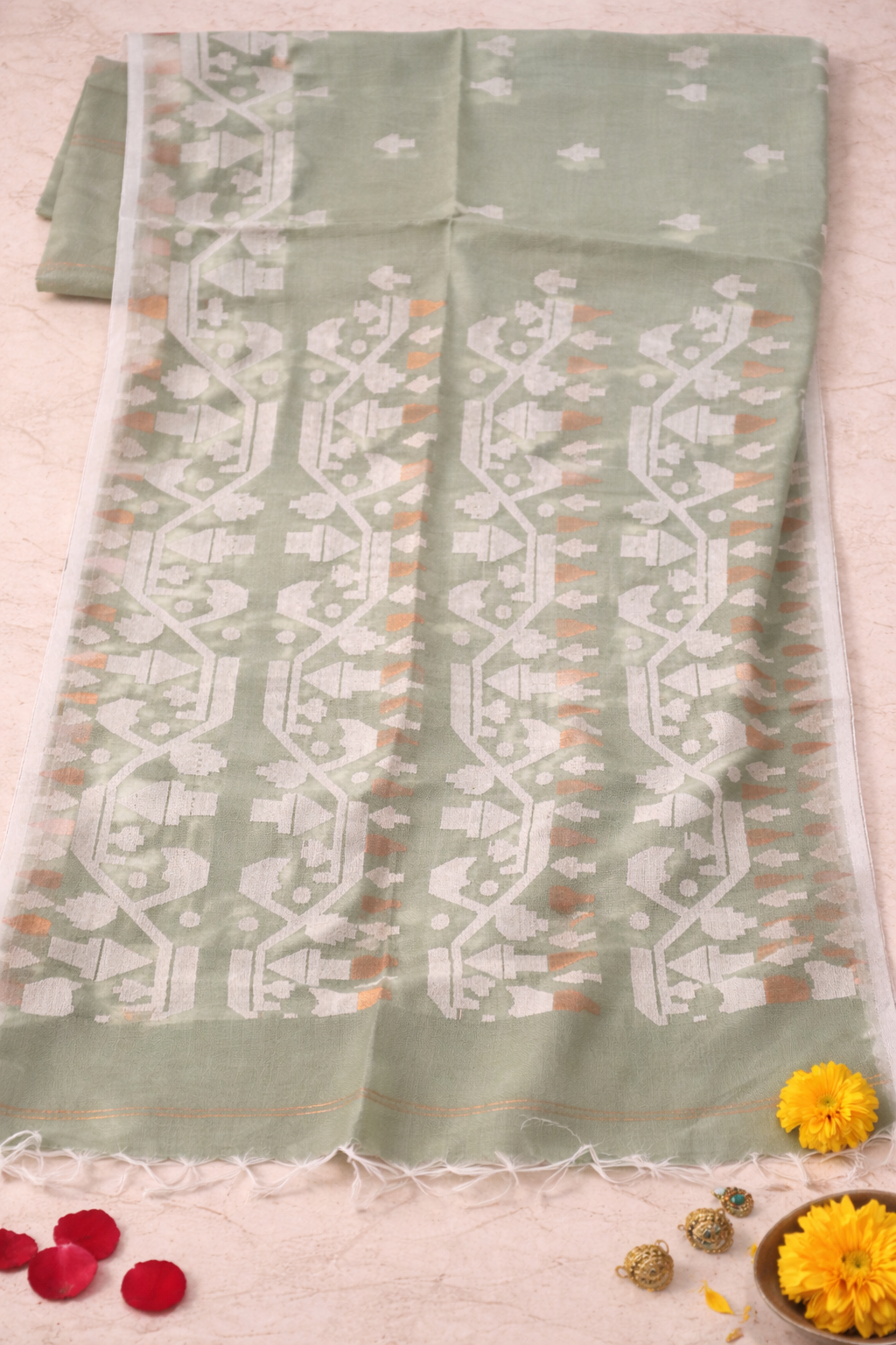 bootle green jamdani