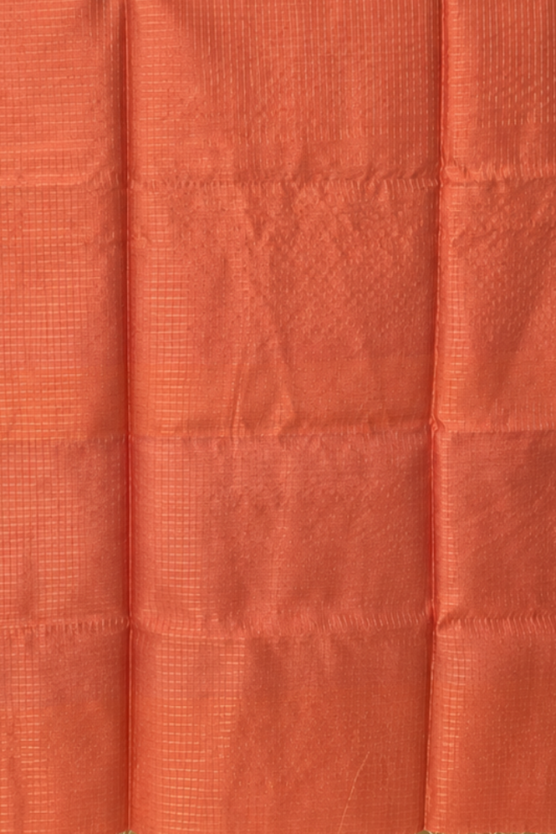 Orange_Zari_checks_Handwoven_Pure_Maheshwari_Saree3