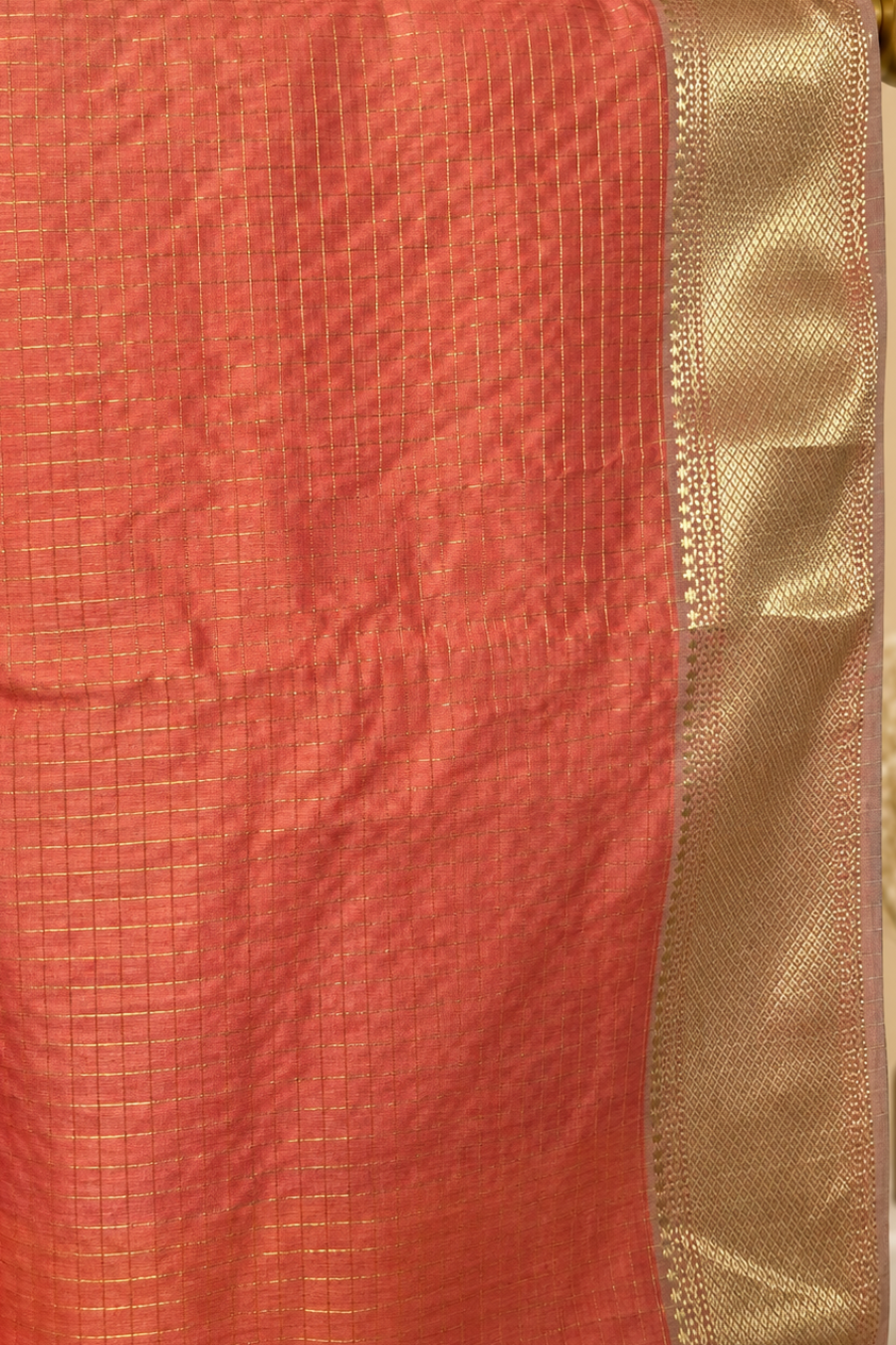 Orange_Zari_checks_Handwoven_Pure_Maheshwari_Saree4