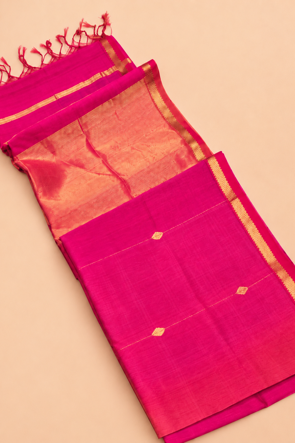 Pink orange dual tone saree_3