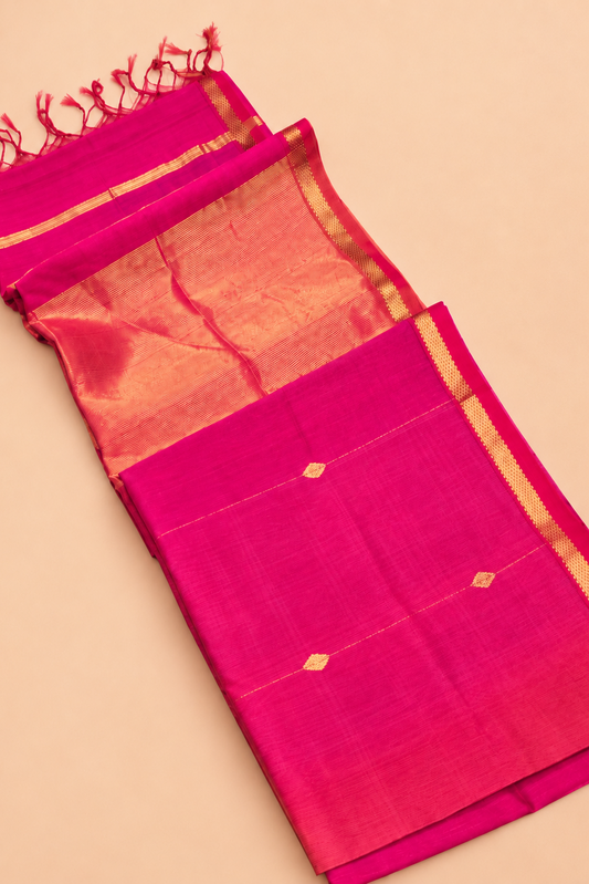Pink orange dual tone saree_3