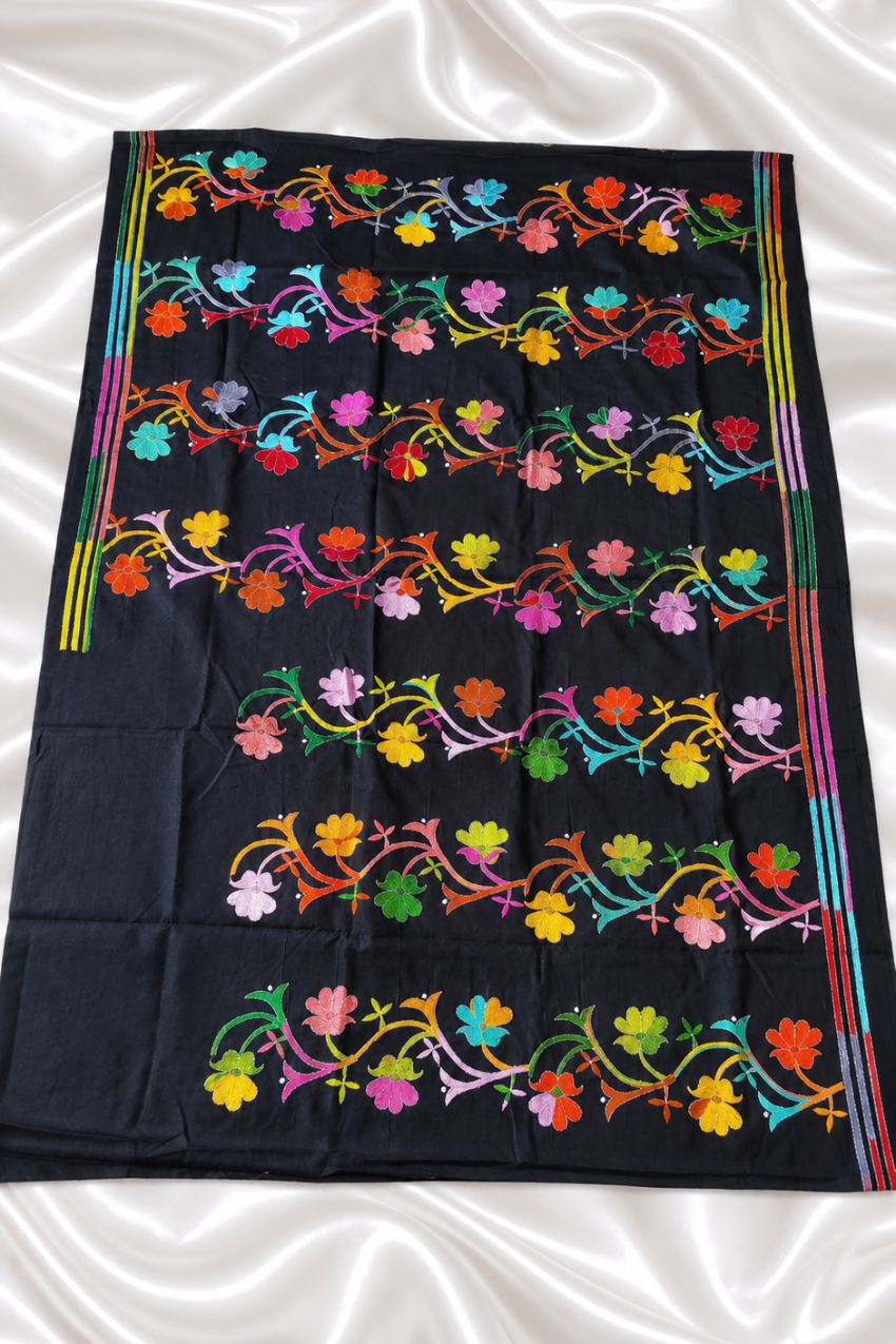 Pure_Black_Handmade_Kantha_Embroidery_Saree