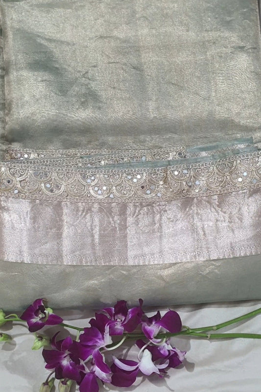 Pure Tissue Banarasi Light Mint Green saree