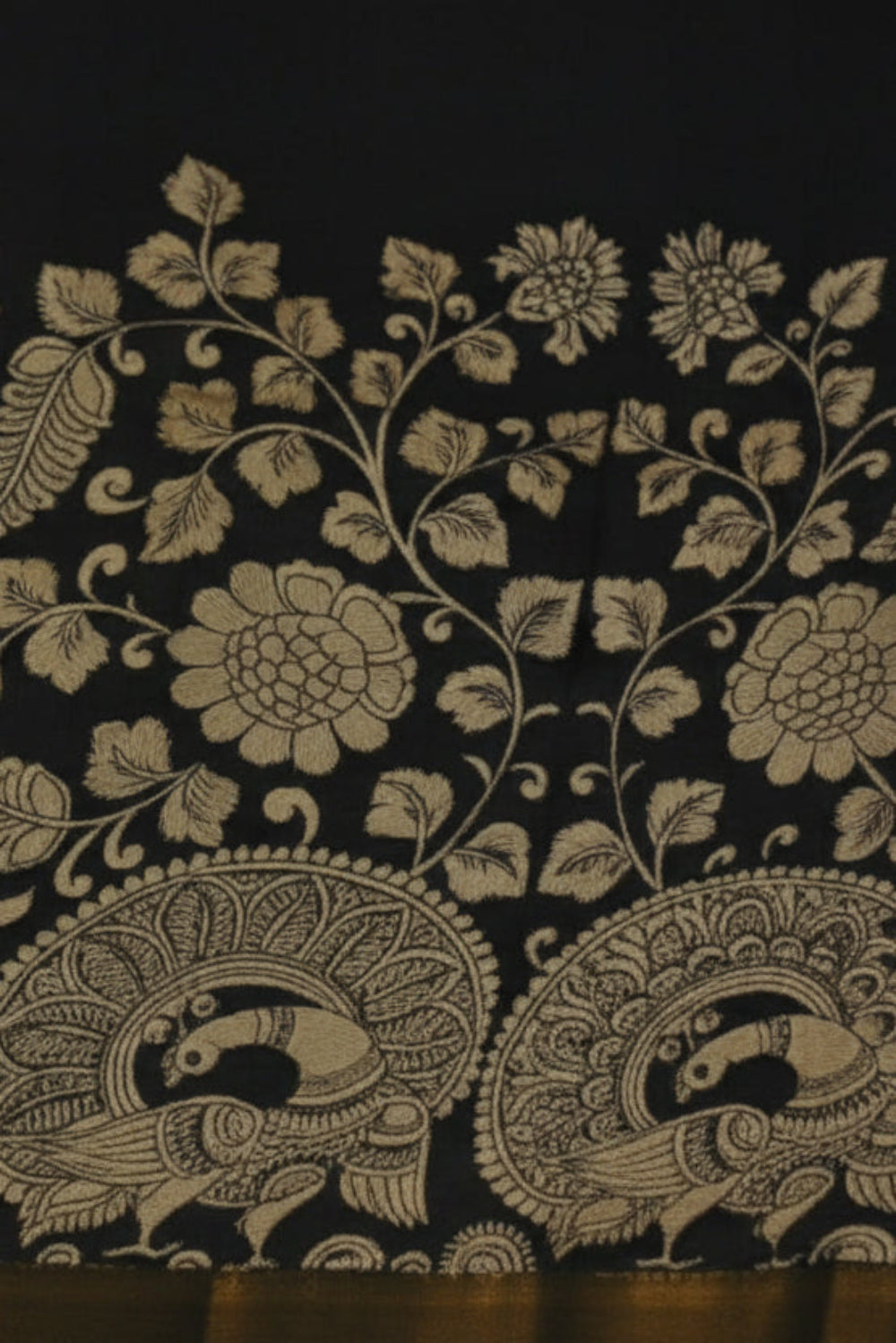 Pure handpainted kalamkari saree on pure silk