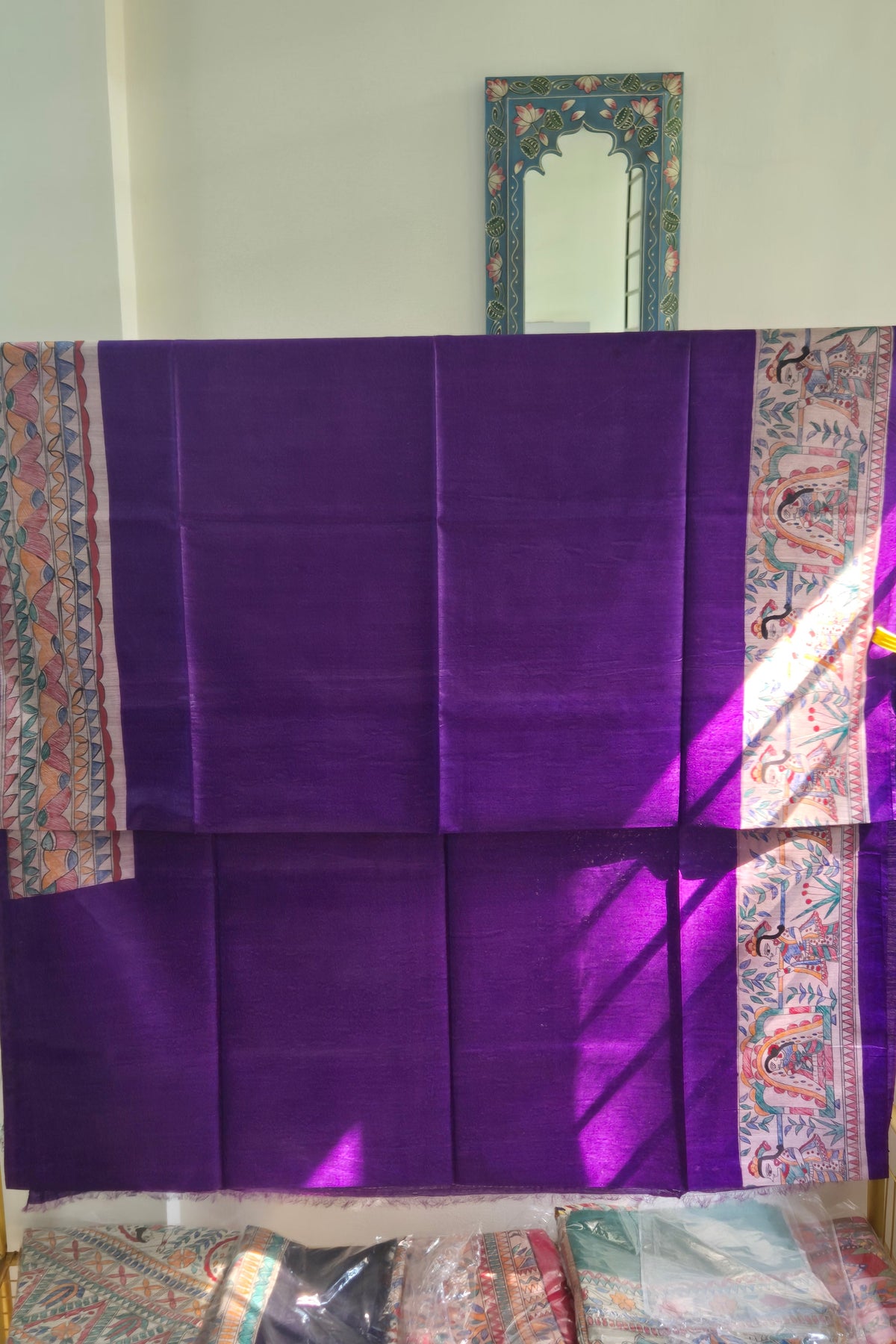 Violet Pure Handloom Tussar Silk Saree
