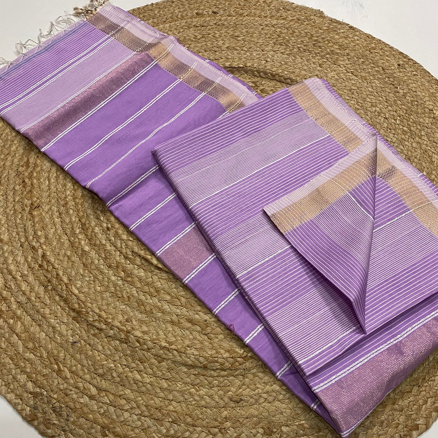 Long Strip Pure Handwoven Maheshwari Saree