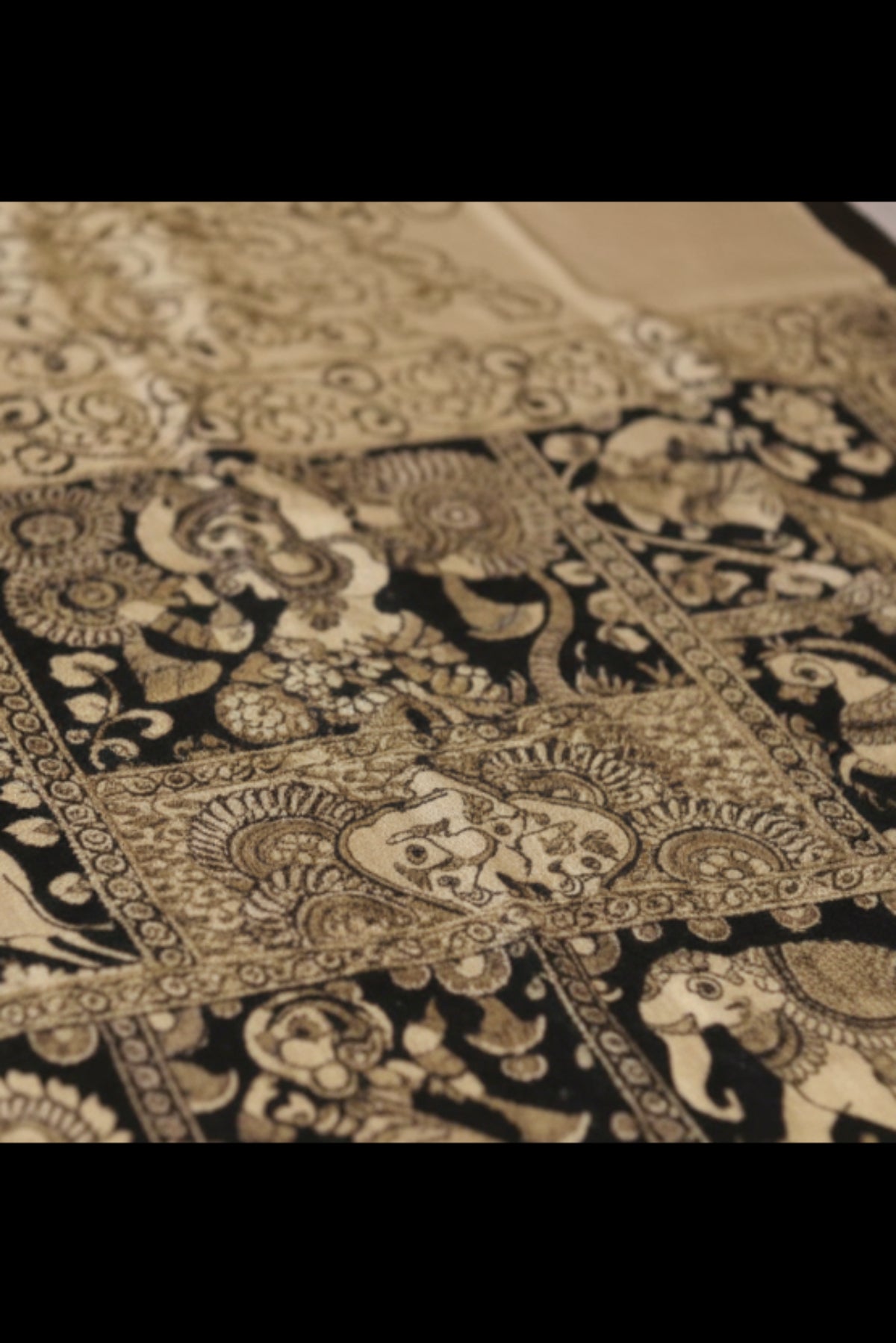 PURE HANDPAINTED KALAMKARI ON PURE SILK