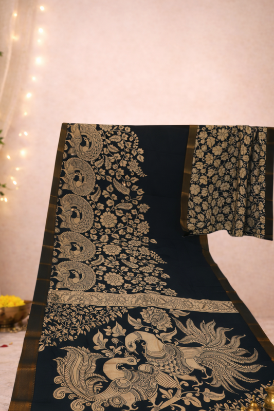 Pure Mangalgiri silk with pure hand painted sarees