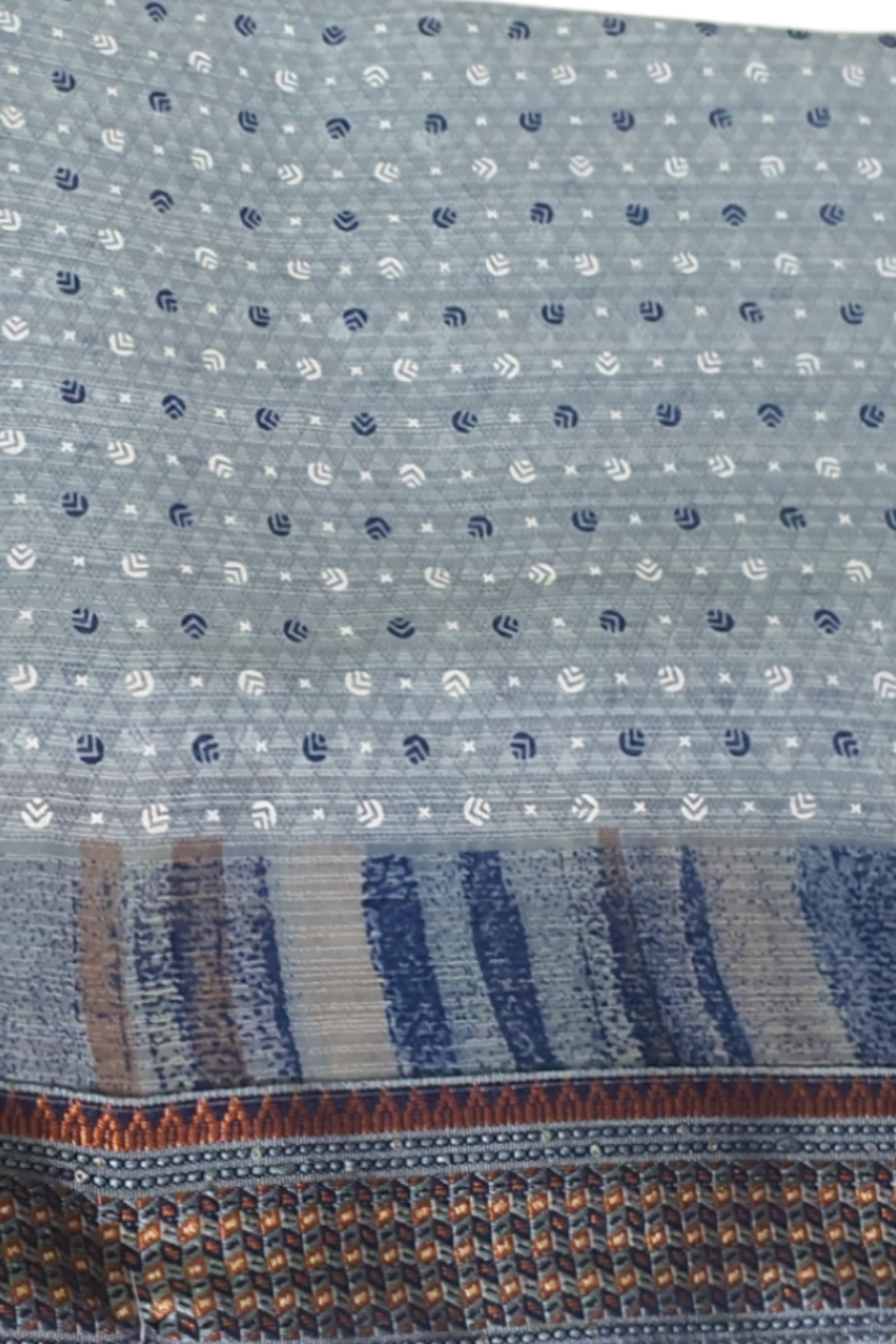koonjitha  green gray saree