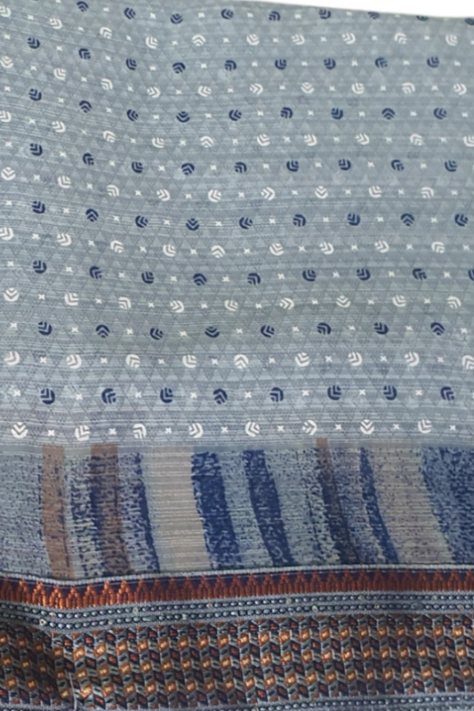 koonjitha  green gray saree