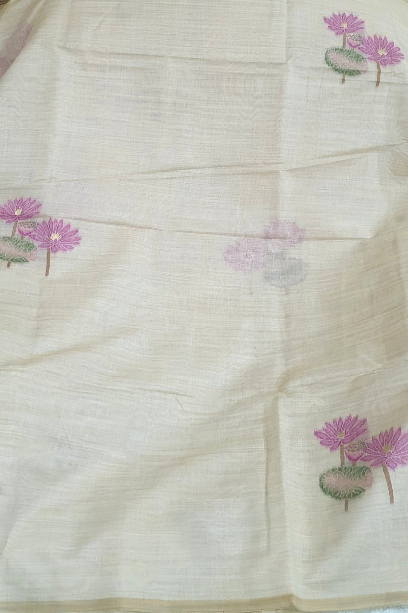 Pink Lotus Pure Muslin Saree
