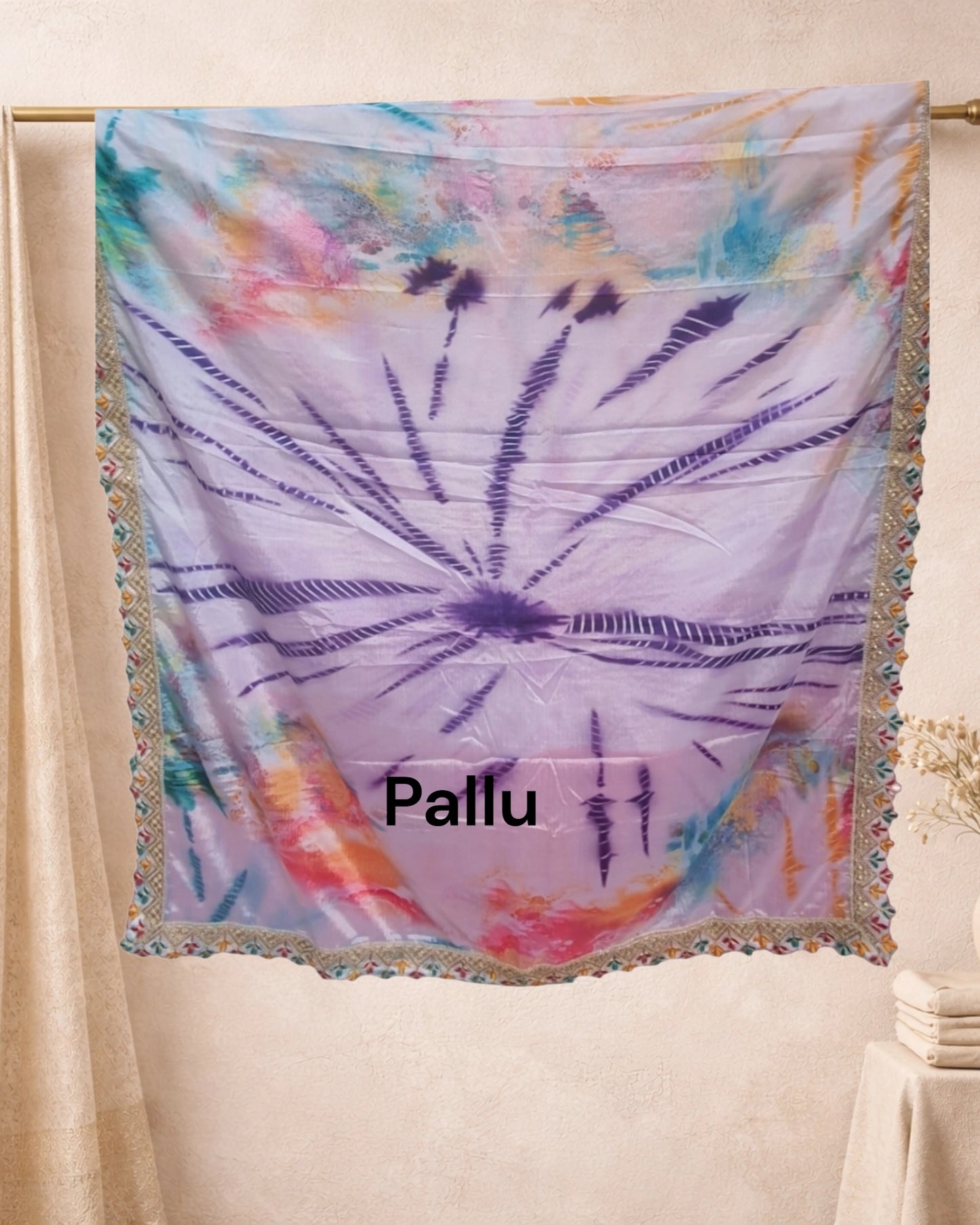 Multicolor Vibrant Shibori with lace