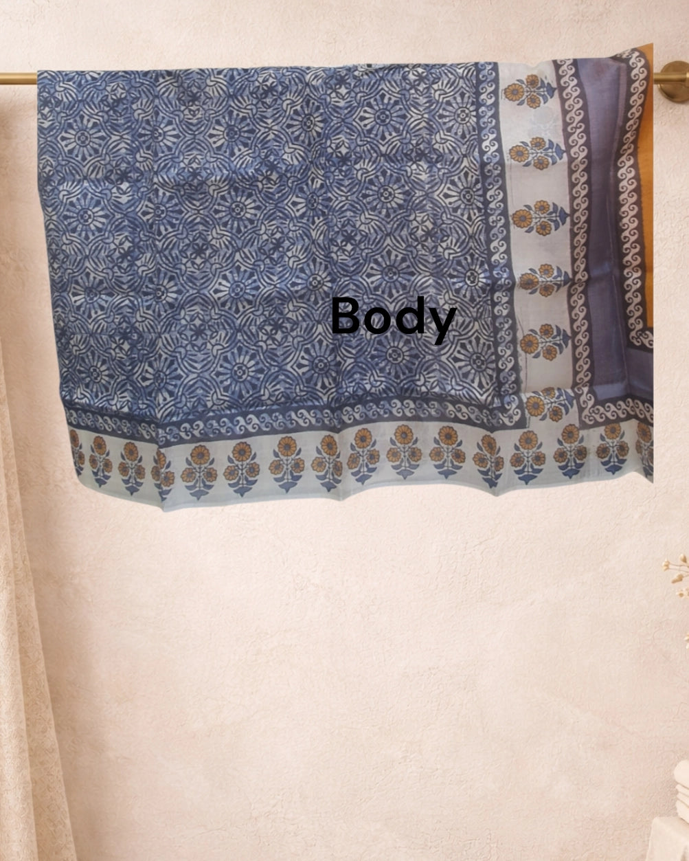 Navy Blue Tussar Silk