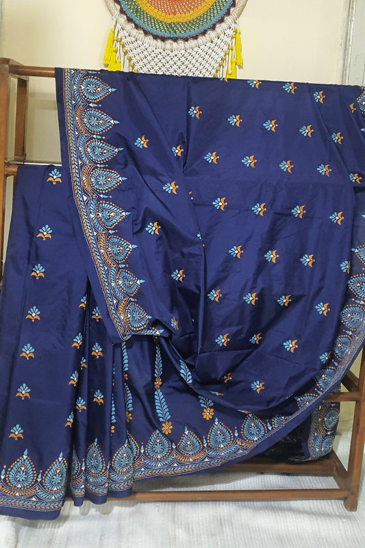 Blue Kantha Silk