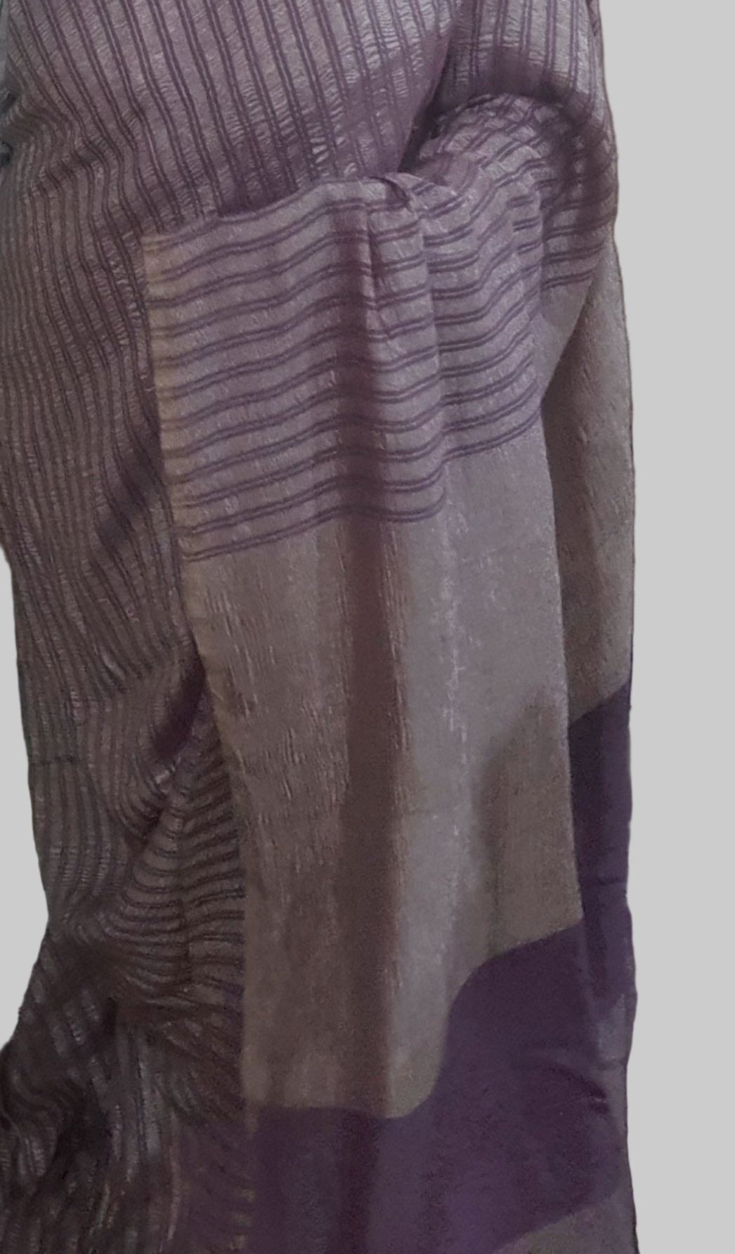 Purple Silver Strip Pure Luxury Banarasi Tissue