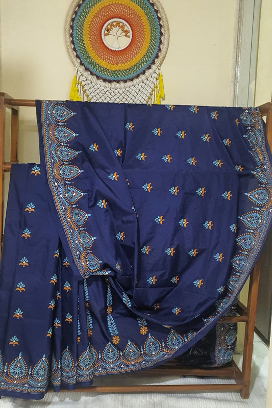 Blue Kantha Silk