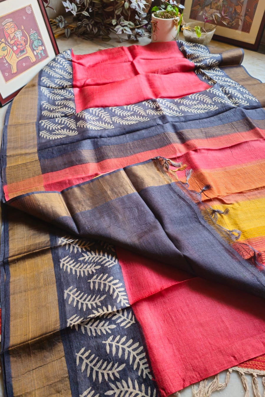 Pure handloom tussar silk saree TS08